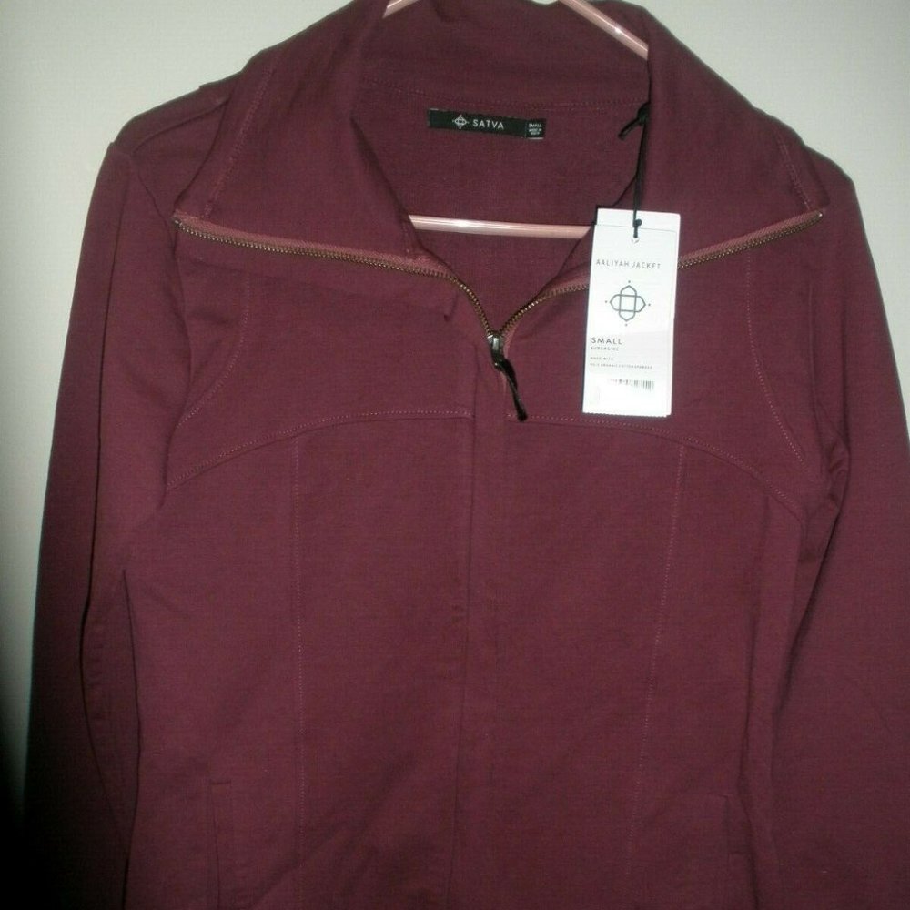 Satva Organic Aaliyah Jacket Burgundy Sz Small NWT